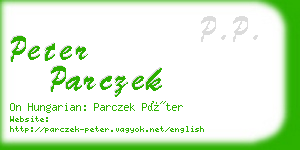 peter parczek business card